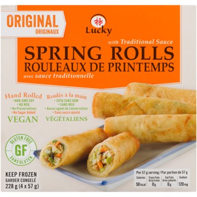 Lucky Rouleaux de Printemps avec Sauce Traditionnelle Orignaux 4 x 57 g (228 g)