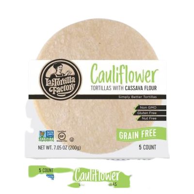 Cauliflower Tortillas with Cassava 