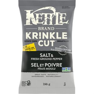 Kettle Salt & Fresh Ground pepper Krinkle Cut Potato Chips 198g