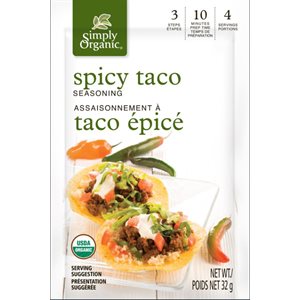 Simply Organic Assaisonnement à Taco épicé 32 g