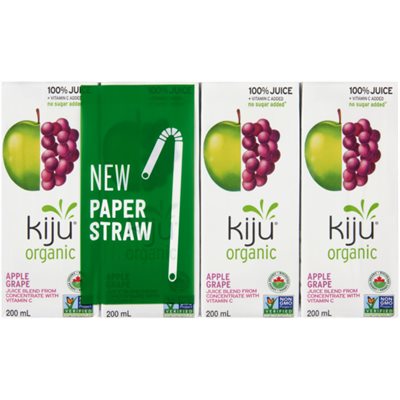 Kiju 100% Juice Apple Grape Organic 4 x 200 ml 