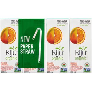 Kiju 100% Jus Mangue Orange Biologique 4 x 200 ml