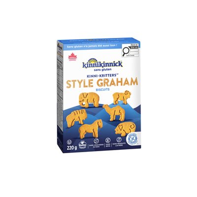 Gluten Free Kinnikritters Graham Style Animal Cookies 220g