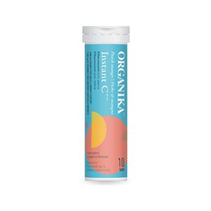 Organika Instant C Effervescent Pêche Mangue Avec Stévia 1000mg 10un