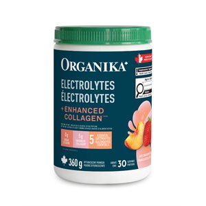 Organika électrolytes + Enhanced Collagen - Fraises & Pêches Juteuses 360g