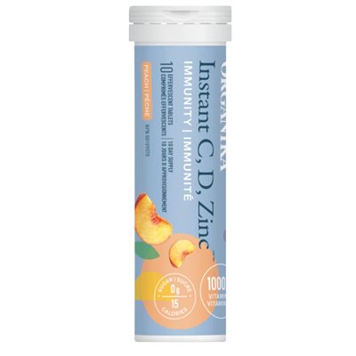 Organika Instant C Immunité- Pêches 1000mg 10un Organika Instant C Immunité- Pêches 1000mg 10un