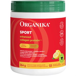 Organika Protéine de collagène enrichie pour le sport - Limonade classique 564 g
