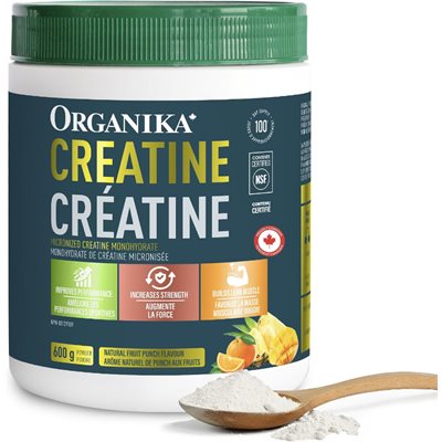 Organika Poudre de créatine monohydratée micronisée - Punch aux fruits 600 g