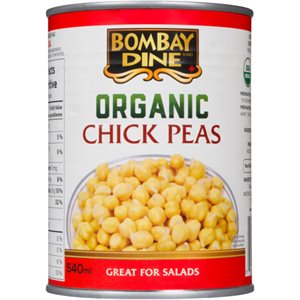 Bombay Dine Chick Peas Organic 540 ml 540ML