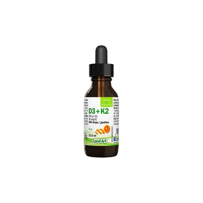 Land Art Vitamine D3 250 Ui & K2 Bio 30Mcg / Goutte - Organic