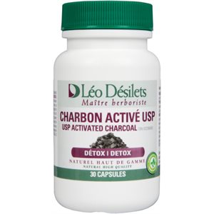 Léo Désilets Maître Herboriste Charbon Activé USP 30 Capsules