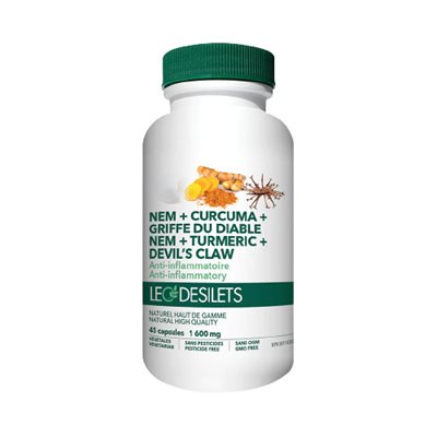 Leo Desilets Nem+Curcuma+Griffe Du Diable 1600mg Leo Desilets Nem+Curcuma+Griffe Du Diable 1600mg