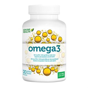 Genuine Health Omega3+, Omega Fish Oil , 360mg EPA, 240mg DHA 120 softgels