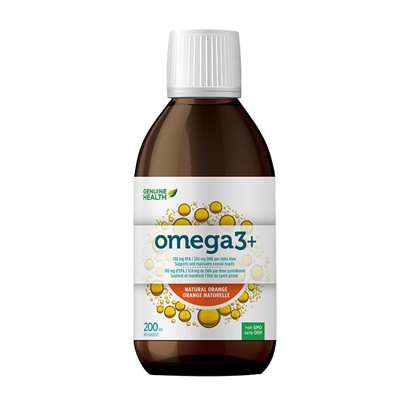 Genuine Health Omega3+ Liquide huile de poisson, Orange, 786mg EPA, 524mg DHA Genuine Health Omega3+ Liquide huile de poisson, Orange, 786mg EPA, 524mg DHA