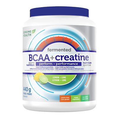 Genuine Health BCAA fermenté + créatine - sans soja, , Lemon Lime Genuine Health BCAA fermenté + créatine - sans soja, , Lemon Lime