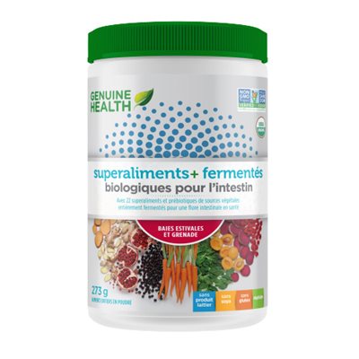 Genuine Health Superaliments+ Fermentés Biologiques pour l'Intestin Aliments Entiers en Poudre 273 g Genuine Health Superaliments+ Fermentés Biologiques pour l'Intestin Aliments Entiers en Poudre 273 g