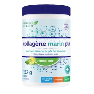 Genuine Health Marine Clean Collagen, poudre de collagéne hydrolysé au citron-limette