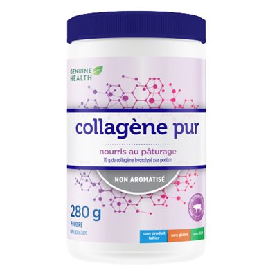 Genuine Health Clean Collagen, poudre de collagéne bovin hydrolysé non aromatisé, nourri à l'herbe. Genuine Health Clean Collagen, poudre de collagéne bovin hydrolysé non aromatisé, nourri à l'herbe.