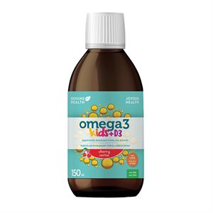 Genuine Health Omega3 Pour Enfant huile de poisson + Vitamine D3 & Lutein, Saveur Cerises