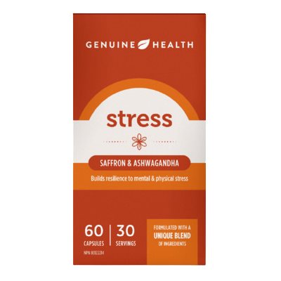 Genuine Health Stress-Ashwagandha and Saffron 60un