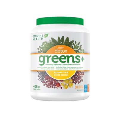 Genuine Health Greens+ Detox Natural Lemon 408G