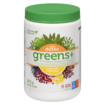Genuine Health Greens+ Détox Citron Naturel 204 g
