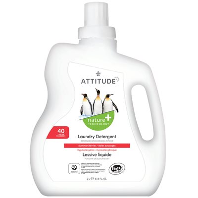 Attitude Nature + Technology Laundry Detergent Summer Berries 40 Loads 2 L 2 L e
