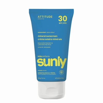 Attitude Sunly Unscented Mineral Sunscreen 30 SPF 150g