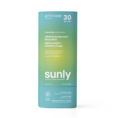 Attitude Sunly Bâton De Protection Solaire Minéral Non Parfumé Fps 30 20G