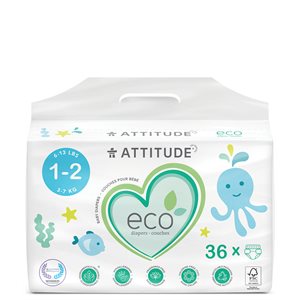 Couches biodegradables pour bébé Mini (tailles 1-2)(3-7kg)