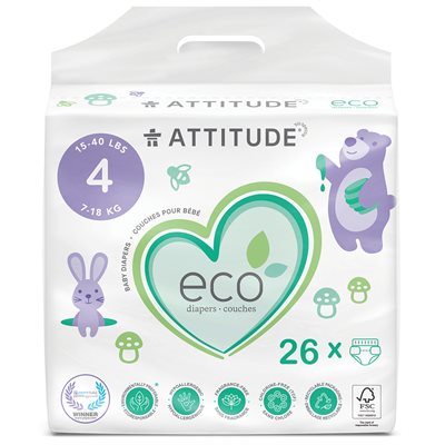 Couches biodégradables pour bébé Maxi taille 4 (7-18kg) Couches biodégradables pour bébé Maxi taille 4 (7-18kg)