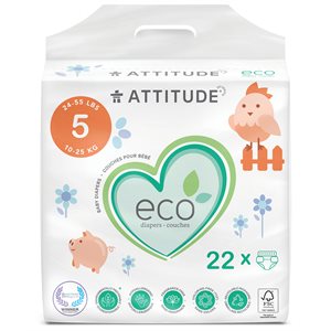 Biodegradable Baby Diapers Junior Size 5(10-25kg) 22 units