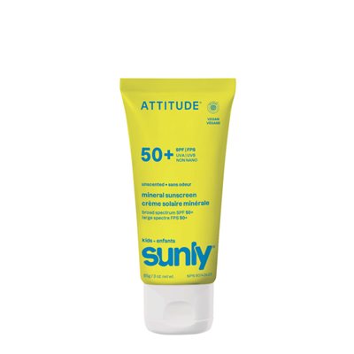 Attitude Crème Solaire Minérale - Sans Odeur - 50 Fps- Enfants