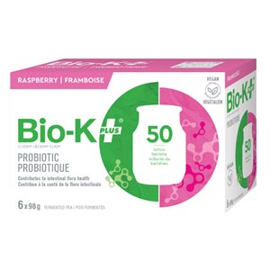 Bio-K+ Probiotique à boire végétalien - Framboise - 6 pots