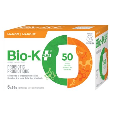 Bio-K+ Drinkable Vegan Probiotic Mango - 6 pack 6 pots