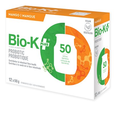 Bio-K+ Drinkable vegan Probiotic - Mango - 12 pack