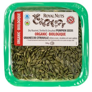Royal Nuts Graines De Citrouille Rotis À Sec, Écalées Et Non Salées Biologique 190g