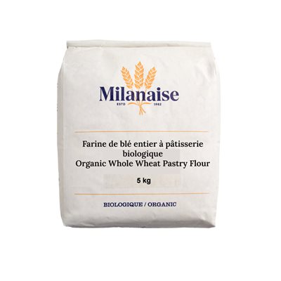 Milanaise Farine de blé entier bio pour pâtisserie 5 kg