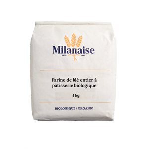 Milanaise Farine de blé entier bio pour pâtisserie 5 kg