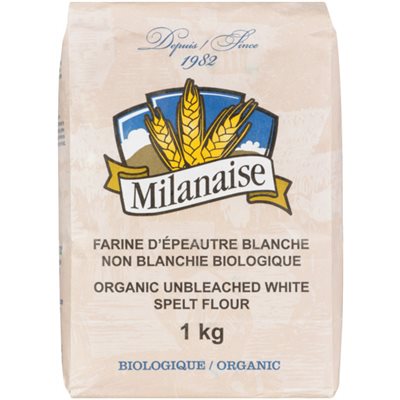 Milanaise Farine d'épeautre Blanche Non Blanchie Biologique 1 kg