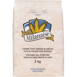 Milanaise Farine Tout Usage Blanche Non Blanchie Biologique 2 kg