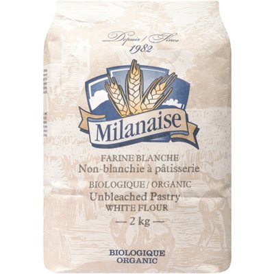 Milanaise Biologique Farine Blanche Non-Blanchie à Pâtisserie Biologique 2 kg