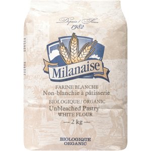 Milanaise Biologique Farine Blanche Non-Blanchie à Pâtisserie Biologique 2 kg