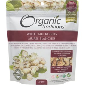Organic Traditions Dried White Mulberries 227g