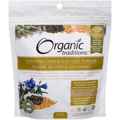 Organic Traditions Graine De Chia / Lin Germé En Poudre