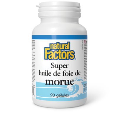 Natural Factors Huile de foie de morue Super 90 capsules molles Natural Factors Huile de foie de morue Super 90 capsules molles