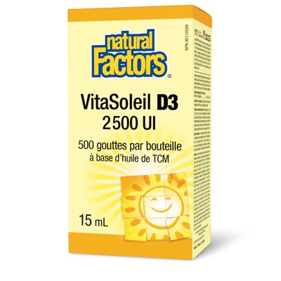 Natural Factors VitaSoleil D3 2 500 UI 15 mL liquide Natural Factors VitaSoleil D3 2 500 UI 15 mL liquide