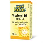 Natural Factors VitaSoleil D3 2 500 UI 15 mL liquide Natural Factors VitaSoleil D3  2 500 UI  15 mL liquide