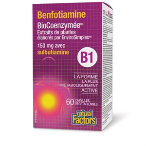 Natural Factors BioCoenzymated™ Benfotiamine B1 plus Sulbutiamine 150 mg 60 Vegetarian Capsules