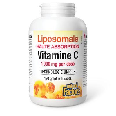 Natural Factors Vitamine C liposomale Haute absorption 1 000 mg par dose 180 gélule liquide